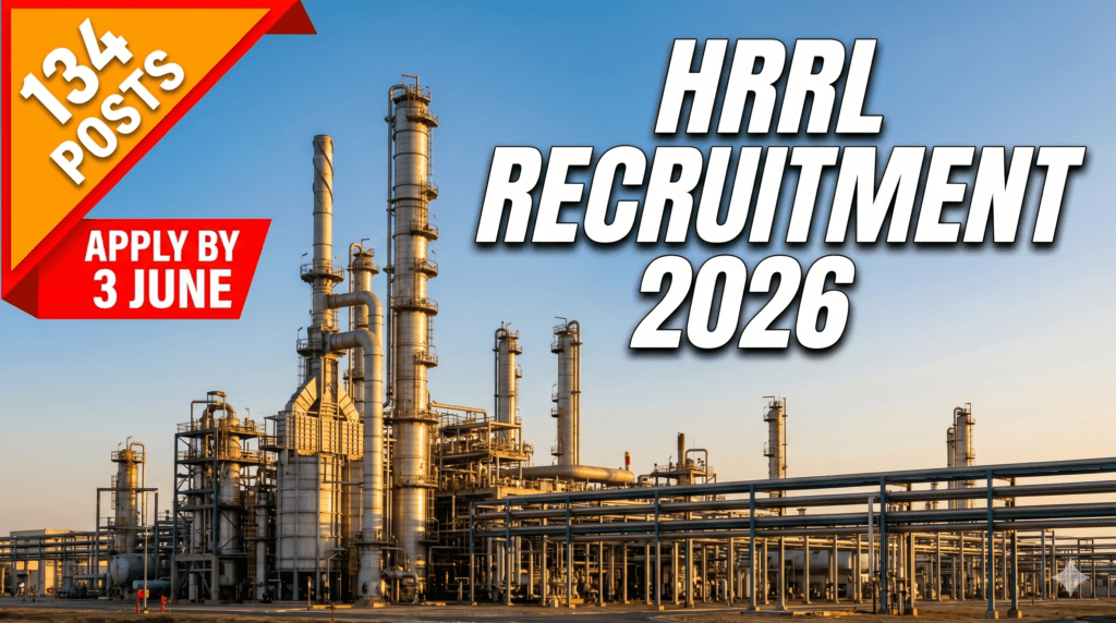 HRRL Recruitment 2026 — HPCL Rajasthan Refinery hiring 134 Engineers and Managers, apply online by 3 June 2026