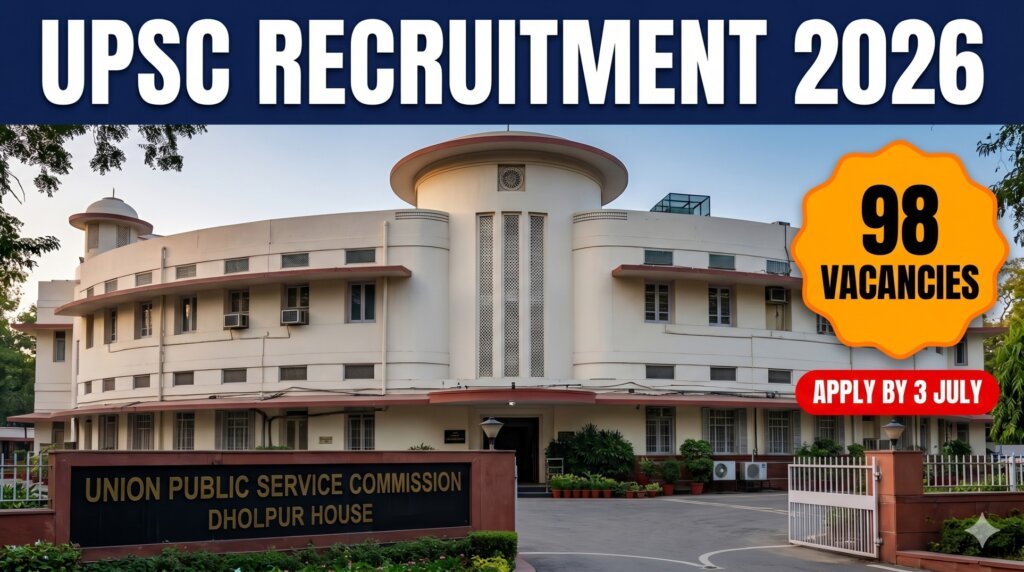 UPSC Advertisement 06/2026 — 98 Vacancies in Agriculture Aviation Defence MSME Apply Online by 3 July 2026