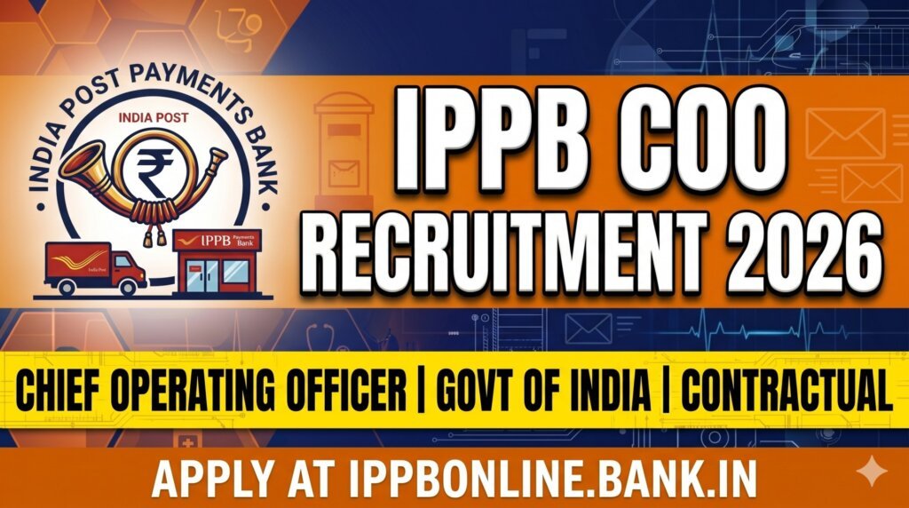India Post Payments Bank Recruitment 2026 - Chief Operating Officer COO Vacancy Apply Online